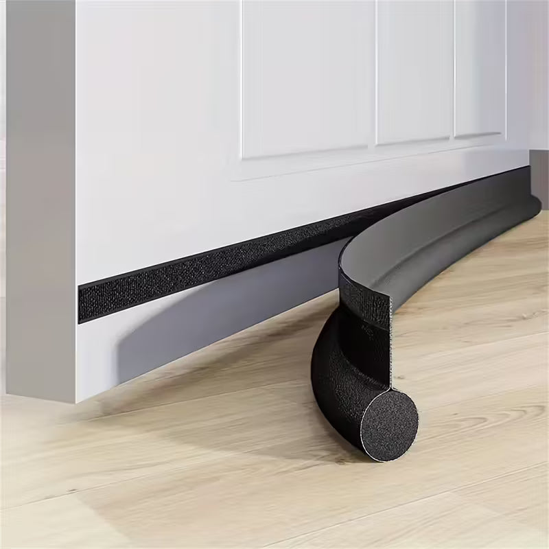 Leather-like Self-Adhesive Door Bottom Seal Strip | Under Door Draft Stopper for Weatherproofing, Insulation, Soundproofing