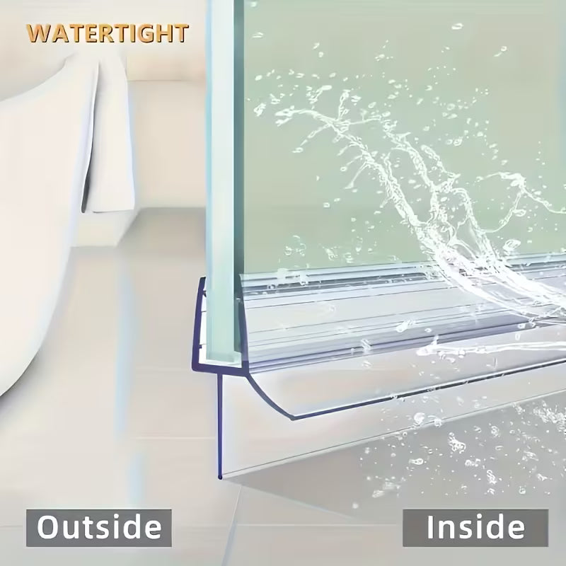 2x Frameless Shower Door Bottom Seal Strip, 19.69 Inch Durable Plastic Leak-Proof Gasket