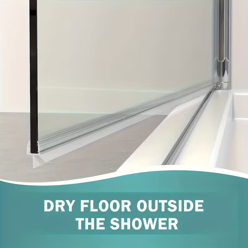 2x Frameless Shower Door Bottom Seal Strip, 19.69 Inch Durable Plastic Leak-Proof Gasket