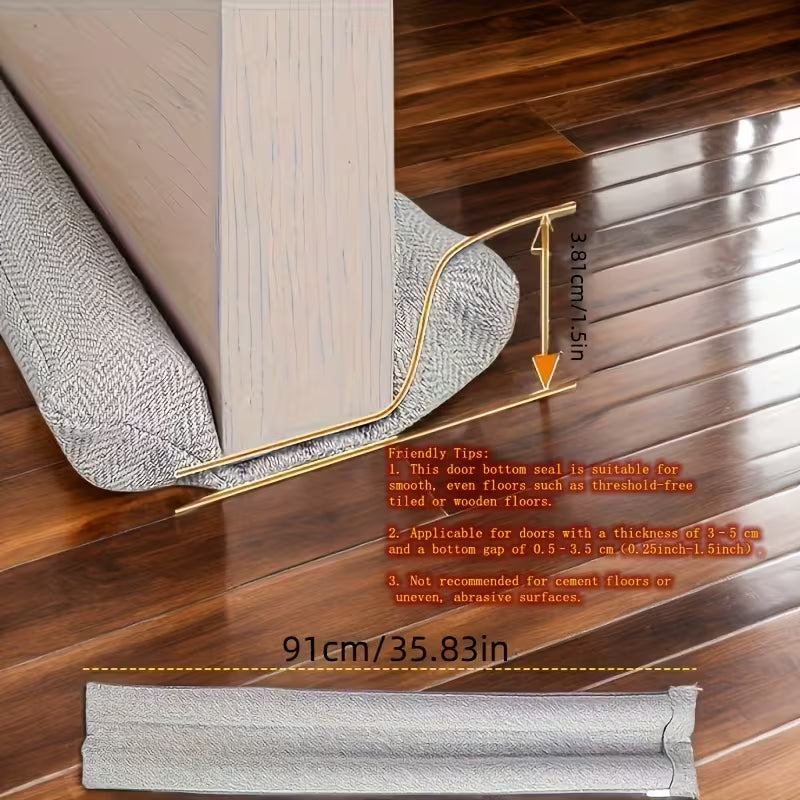 Draft Stopper Door Seal – Dust-Proof Double-Sided Fabric, Sound Insulating & Washable