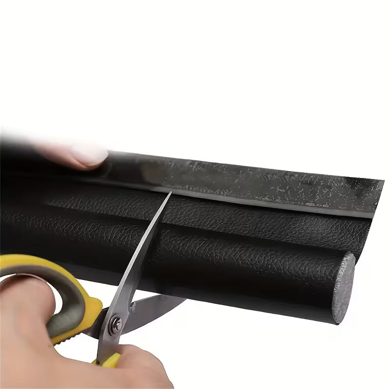 Leather-like Self-Adhesive Door Bottom Seal Strip | Under Door Draft Stopper for Weatherproofing, Insulation, Soundproofing