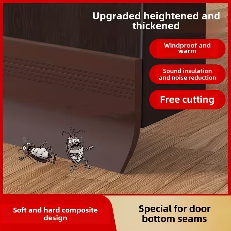 Thickened Windproof Door Bottom Seal - Self-Adhesive Anti-Theft Soundproof Weatherproof Insulation Material, Suitable for Glass and Wood Doors, Energy-Saving Home Decoration, Durable Adhesive Backing