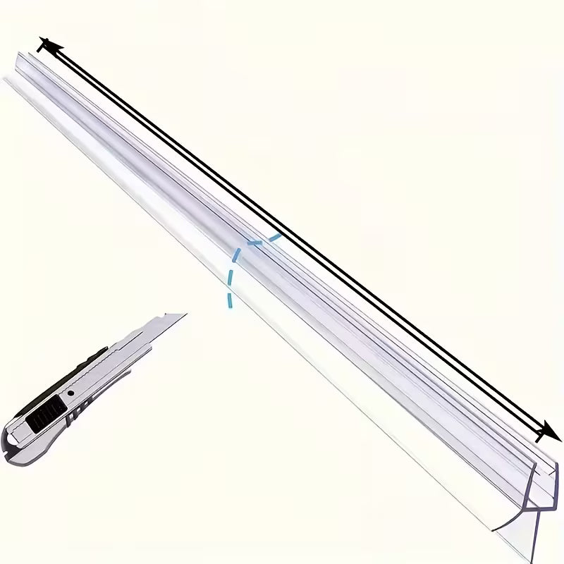 2x Frameless Shower Door Bottom Seal Strip, 19.69 Inch Durable Plastic Leak-Proof Gasket
