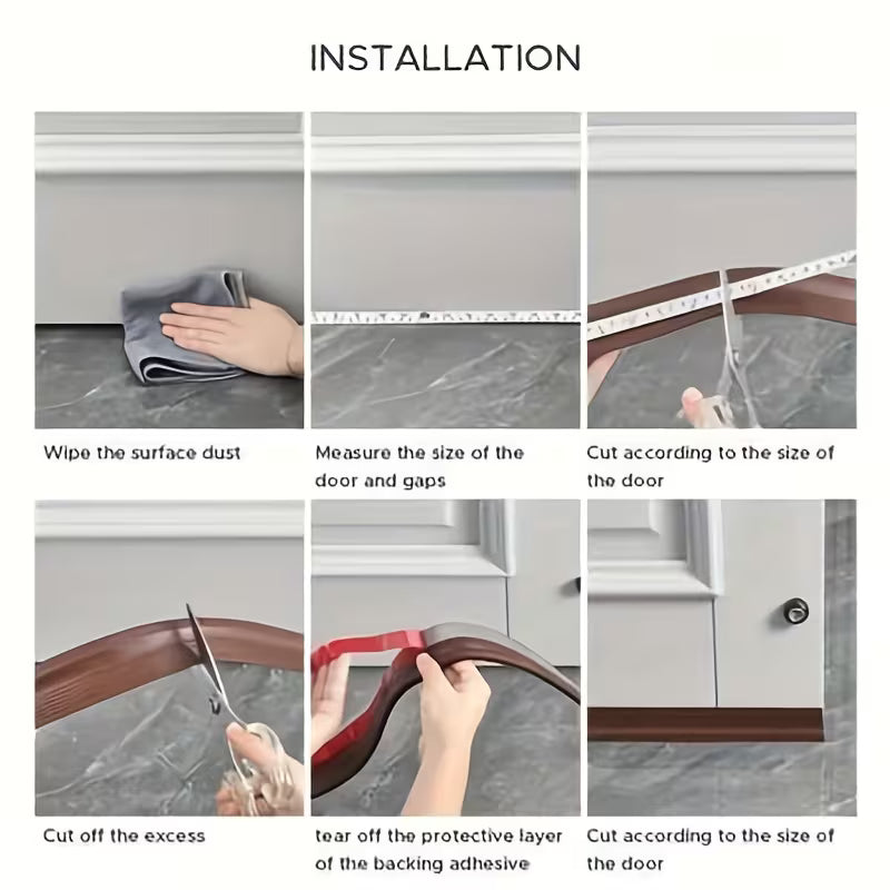 Universal TPE Door Draft Stopper - Windproof Sound Insulation Seal Strip