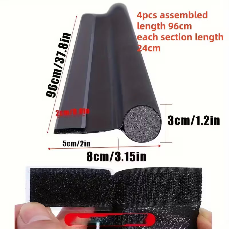 Leather-like Self-Adhesive Door Bottom Seal Strip | Under Door Draft Stopper for Weatherproofing, Insulation, Soundproofing